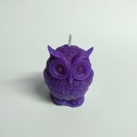 Purple Owl Candle Natural Beeswax