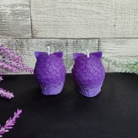 Purple Owl Candle Natural Beeswax