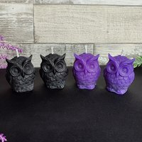 Purple Owl Candle Natural Beeswax