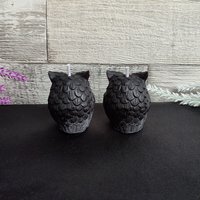 Black Owl Candle Natural Beeswax