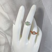Aventurine Wire Wrapped Ring in Silver or Copper