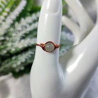 Aventurine Wire Wrapped Ring in Silver or Copper