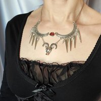 Baphomet Spiked Bib Necklace