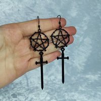 Pentacle Sword Earrings