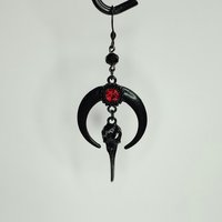 Moon Raven Skull Earrings