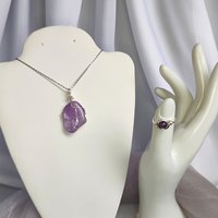 Amethyst Wire Wrapped Ring in Silver or Copper