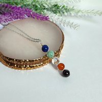 Artist and creativity gemstone pendant with lapis lazuli, amazonite, quartz, carnelian and garnet.