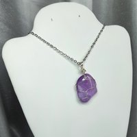 Amethyst Wire Wrapped Pendant in Silver