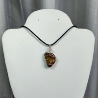 Tiger's Eye Wire Wrapped Pendant in Silver