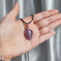 Amethyst Wire Wrapped Pendant in Gold, Rose Gold or Copper