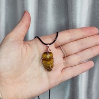 Tiger's Eye Wire Wrapped Pendant in Gold, Rose Gold or Copper