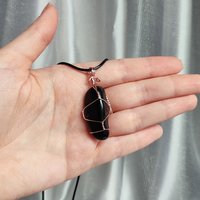 Obsidian Wire Wrapped Pendant in Gold, Rose Gold or Copper