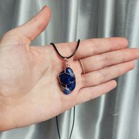 Sodalite Wire Wrapped Pendant in Gold, Rose Gold or Copper
