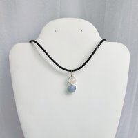Angel connection pendant with selenite and angelite beads.