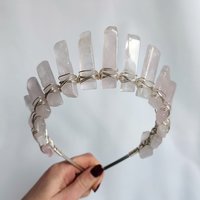 APHRODITE Rose Quartz Crystal Crown