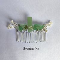 Silver Combs with Branches and Crystal Chips