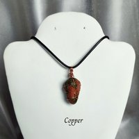 Unakite Wire Wrapped Pendant in Gold, Rose Gold or Copper
