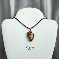 Tiger's Eye Wire Wrapped Pendant in Gold, Rose Gold or Copper
