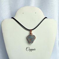Raw Celestite Wire Wrapped Pendant in Gold, Rose Gold or Copper