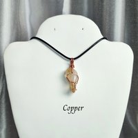 Citrine Wire Wrapped Pendant in Gold, Rose Gold or Copper