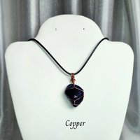 Sodalite Wire Wrapped Pendant in Gold, Rose Gold or Copper