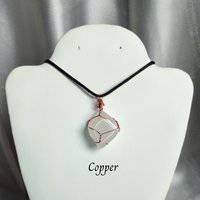 Quartz Wire Wrapped Pendant in Gold, Rose Gold or Copper