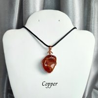Carnelian Wire Wrapped Pendant in Gold, Rose Gold or Copper