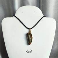 Unakite Wire Wrapped Pendant in Gold, Rose Gold or Copper