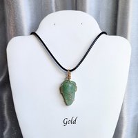 Aventurine wire wrapped pendant in gold, rose gold or copper.