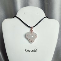 Quartz Wire Wrapped Pendant in Gold, Rose Gold or Copper