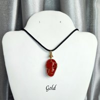 Carnelian Wire Wrapped Pendant in Gold, Rose Gold or Copper
