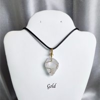 Quartz wire wrapped pendant in gold, rose gold or copper.