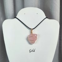 Rose Quartz Wire Wrapped Pendant in Gold, Rose Gold or Copper
