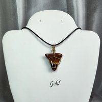 Tiger's Eye Wire Wrapped Pendant in Gold, Rose Gold or Copper