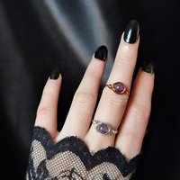Amethyst Wire Wrapped Ring in Silver or Copper