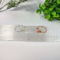 Selenite Wire Wrapped Ring in Silver or Copper