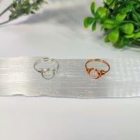 Selenite Wire Wrapped Ring in Silver or Copper