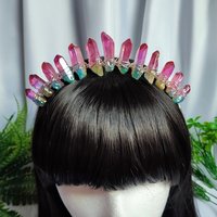 RAINBOW Titanium Quartz Crystal Crown