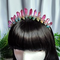 RAINBOW Titanium Quartz Crystal Crown