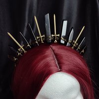 WARRIOR PRINCESS Black Agate Crystal Crown
