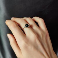 Obsidian Wire Wrapped Ring in Silver or Copper