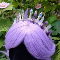 GRACIE Amethyst and Rose Quartz Crystal Crown