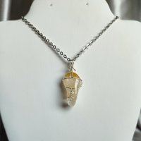 Citrine Wire Wrapped Pendant in Silver
