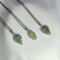 Aventurine Wire Wrapped Pendant in Silver