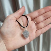 Raw Celestite Wire Wrapped Pendant in Silver