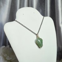 Aventurine Wire Wrapped Pendant in Silver