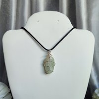 Aventurine Wire Wrapped Pendant in Silver