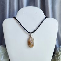 Citrine Wire Wrapped Pendant in Silver