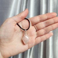Rose Quartz Wire Wrapped Pendant in Silver