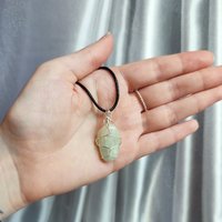 Aventurine Wire Wrapped Pendant in Silver